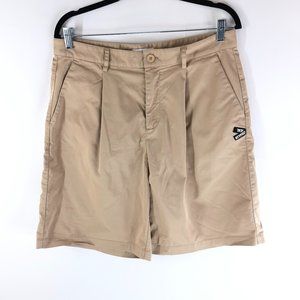 Urban Revivo Mens Shorts Pleated Cotton Blend Beige 31